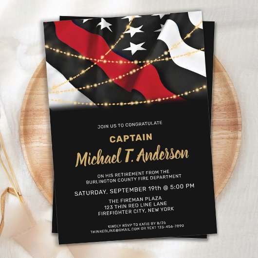 Brandweerdienst voor brandweerpersoneel Thin Red L Kaart