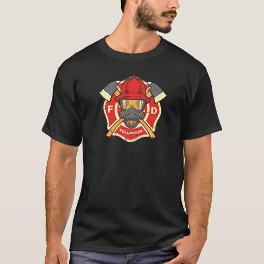 Brandweerdienst vrijwilliger t-shirt (Voorkant)