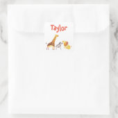 Brandweerdieren Vierkante Sticker (Tas)