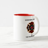 Brandweerembleem Naam en Afdeling Tweekleurige Koffiemok (Voorkant rechts)