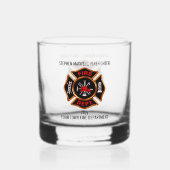 Brandweerembleem Naam en Afdeling Whisky Glas (Voorkant)