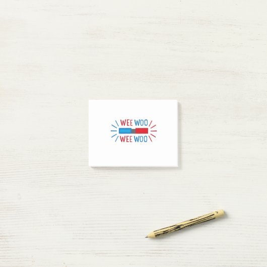 Brandweerengine voor politieauto's post-it® notes (Op bureau)