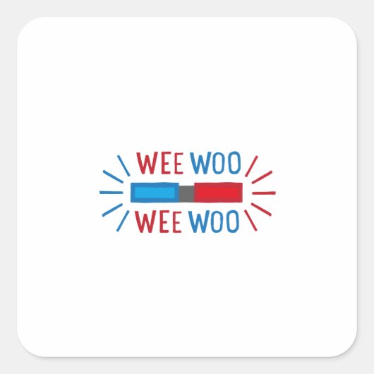 Brandweerengine voor politieauto's vierkante sticker (Voorkant)