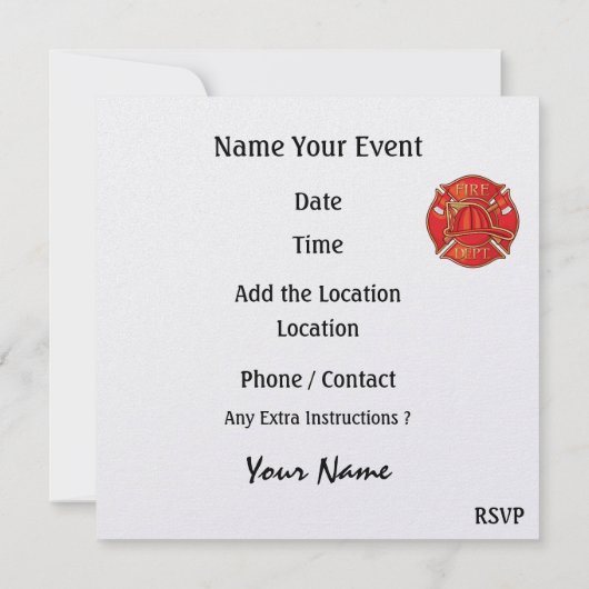 Brandweerfeest - BBQ - SRF Kaart (Achterkant)