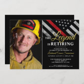 Brandweerfoto Thin Red Line Fireman Retirement Kaart (Voorkant / Achterkant)