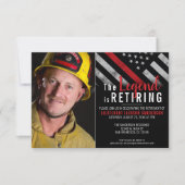Brandweerfoto Thin Red Line Fireman Retirement Kaart (Voorkant)