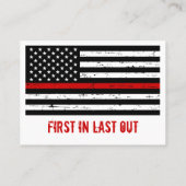 Brandweergebed Bulk Dunne Rode lijn Brandweerman Visitekaartje (Achterkant)