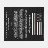 Brandweergebed met dunne rode lijn brandweerman fleece deken (Voorkant (Horizontaal))