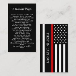 Brandweergebed met dunne rode lijn brandweerman visitekaartje