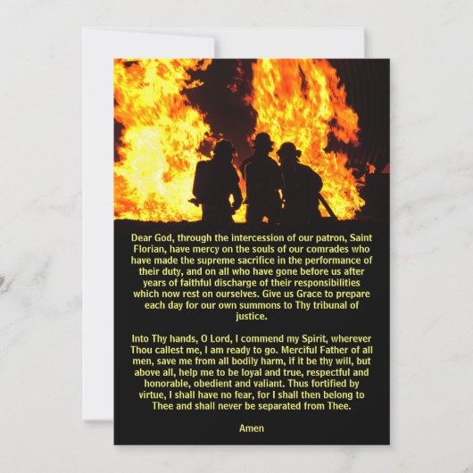 Brandweergebed voor de Kaart van St. Florian (Voorkant)