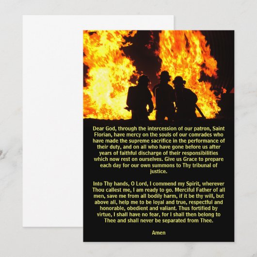 Brandweergebed voor de Kaart van St. Florian (Voorkant / Achterkant)