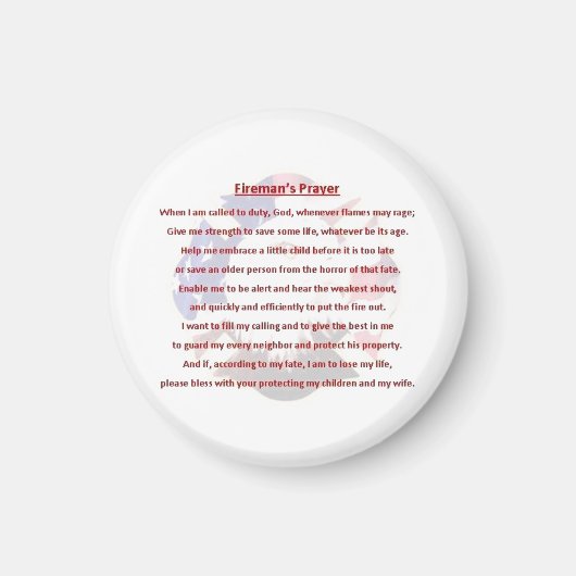 Brandweergebedsmagneet Magneet (Voorkant)