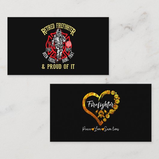 Brandweergeschenk| Brandweerman in ruste Visitekaartje (Voorkant / Achterkant)