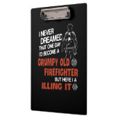 Brandweergeschenk | Knorrige oude brandweerman Klembord (Links)