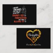 Brandweergeschenk | Knorrige oude brandweerman Visitekaartje (Voorkant / Achterkant)