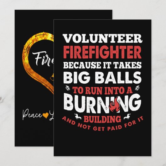 Brandweergeschenk | Vrijwillige brandweerman Feestdagenkaart (Voorkant / Achterkant)