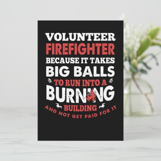 Brandweergeschenk | Vrijwillige brandweerman Feestdagenkaart (Staand voorkant)