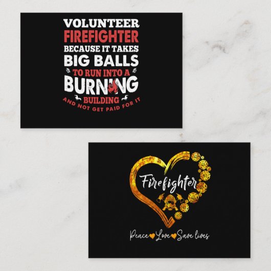 Brandweergeschenk | Vrijwillige brandweerman Visitekaartje (Voorkant / Achterkant)