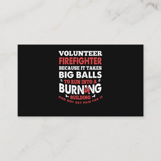 Brandweergeschenk | Vrijwillige brandweerman Visitekaartje (Voorkant)