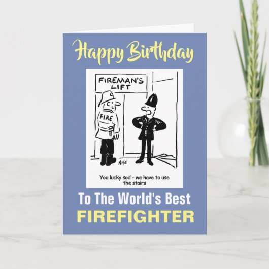 Brandweergrap - Happy Birthday Kaart (Voorkant)