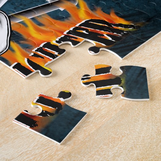 Brandweerhaak Schaal 4 en Ontvlambare assen Legpuzzel (Zijkant)