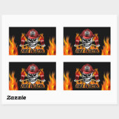 Brandweerhaak Schaal 4 en Ontvlambare assen Rechthoekige Sticker (Vel)