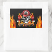 Brandweerhaak Schaal 4 en Ontvlambare assen Rechthoekige Sticker (Tas)