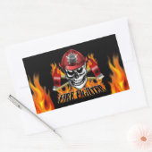 Brandweerhaak Schaal 4 en Ontvlambare assen Rechthoekige Sticker (Envelop)