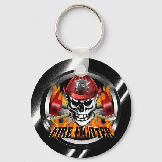 Brandweerhaak Schaal 4 en Ontvlambare assen Sleutelhanger (Voorkant)