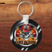 Brandweerhaak Schaal 4 en Ontvlambare assen Sleutelhanger (Voorkant)