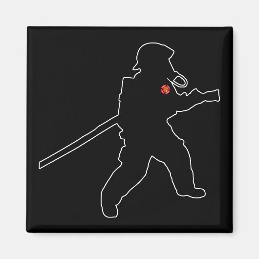 Brandweerhelden Fire Rescue Silhouet Magneet (Voorkant)