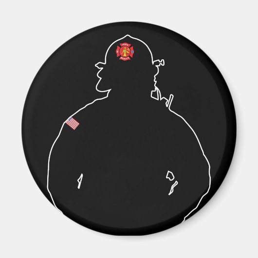 Brandweerhelden Fire Rescue Silhouet Magneet (Voorkant)