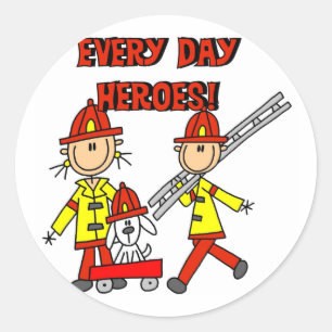 Brandweerhelden Tshirts en geschenken Ronde Sticker
