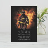Brandweerhelm Amerikaanse vlag Afstuderen Kaart (Staand voorkant)