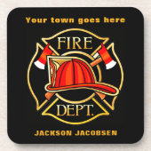 Brandweerhelm Bier Onderzetter (Voorkant)