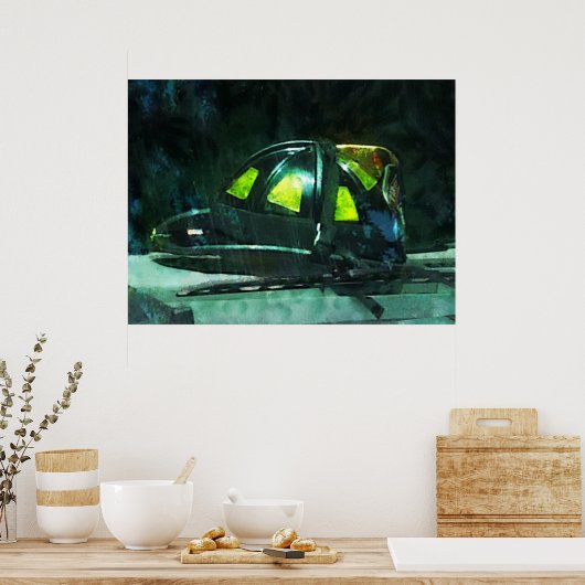 Brandweerhelm Poster (Keuken)