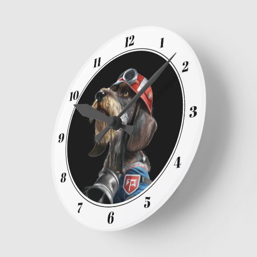 Brandweerhoofd Dachshund Dog Round C Ronde Klok (Hoek)