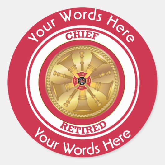 Brandweerhoofd in ruste ronde sticker (Voorkant)