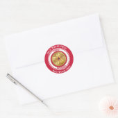 Brandweerhoofd in ruste ronde sticker (Envelop)