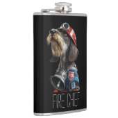 Brandweerhoofd Wire-Hair Dachshund Dog Heupfles (Rechts)