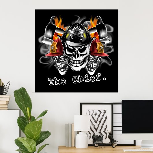 Brandweerhuiden: De chef. Poster (Thuiskantoor)