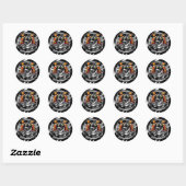 Brandweerhuiden: De chef. Ronde Sticker (Vel)