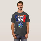 Brandweerhulpafdeling brandweermannen t-shirt (Voorkant volledig)