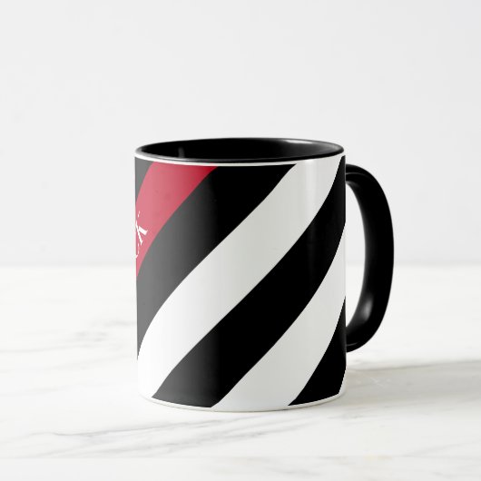 Brandweerkap Thin Red Line Flag Monogram Naam Mok (Voorkant rechts)