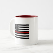 Brandweerkap Thin Red Line Two Tone Coffee Mok (Voorkant links)