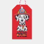 Brandweerkazerne Dalmatische Hond 1e. Verjaardag B Cadeaulabel (Achterkant)