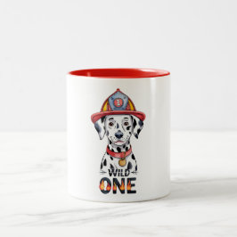 Brandweerkazerne Dalmatische Hond Wild One Tweekleurige Koffiemok