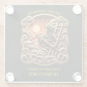 Brandweerkazerne van alledaagse helden glazen onderzetter (Achterkant)