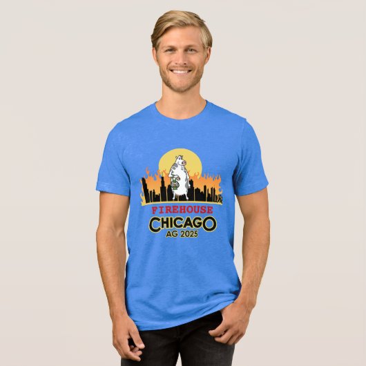 Brandweerkazerne van de mannen in het Chicago T-sh Tri-Blend Shirt (Voorkant volledig)