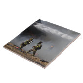 Brandweerkeramische tegel tegeltje (Zijkant)